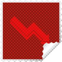 performance arrow square peeling sticker png