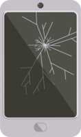 cracked screen cell phone graphic icon png