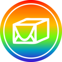 paquete envuelto circular en el espectro del arco iris png