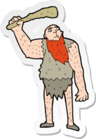 pegatina de un neandertal de dibujos animados png