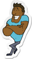 sticker of a cartoon muscle guy png