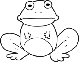 black and white cartoon frog png