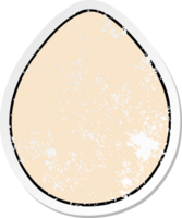 distressed sticker of a quirky hand drawn cartoon egg png