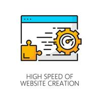 Website creation, content management system icon vector