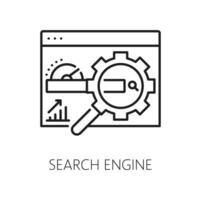 Search engine, SEM or search engine marketing icon vector
