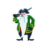 Cartoon pirate, captain and sailor character vector