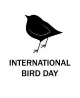 Bird Day, April 1st. Holiday concept. Bird silhouette and text on white background vector