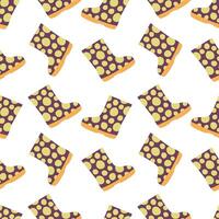 Seamless pattern with polka dot rubber boots vector