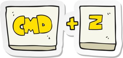 sticker of a cartoon command Z function png
