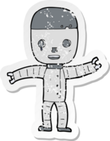 retro noodlijdende sticker van een cartoonrobot png