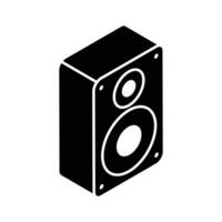 Amazing icon of sound speaker in trendy isometric style, ready to use vector