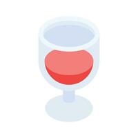 Have a look at this amazing icon of drink glass, wine glass vector design in isometric style