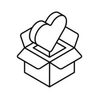 Grab this carefully crafted icon of valentine surprise in isometric style vector