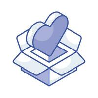 Grab this carefully crafted icon of valentine surprise in isometric style vector