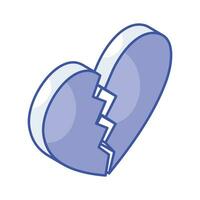 Broken heart or divorce vector design, shattered love, ready to use icon