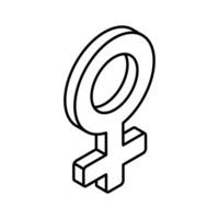 An amazing isometric icon of female symbol, masculine concept vector