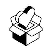 Grab this carefully crafted icon of valentine surprise in isometric style vector