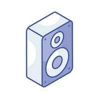 Amazing icon of sound speaker in trendy isometric style, ready to use vector