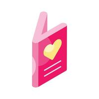 Check this carefully crafted isometric icon of valentine card, gift card vector design