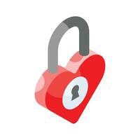 An amazing icon of valentine heart lock, vector of love padlock