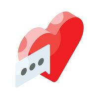 Take a look at this trendy isometric icon of romantic chat, love message vector