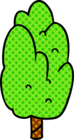 dessin animé doodle arbre vert unique png