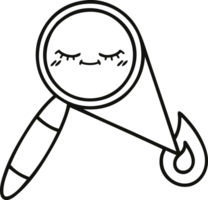 line drawing cartoon magnifying glass png