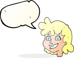 speech bubble cartoon female face png