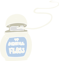 flat color illustration of a cartoon dental floss png