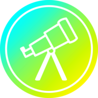 telescópio astronômico circular no espectro de gradiente frio png