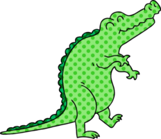 quirky comic book style cartoon crocodile png