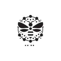 Black and White Geometric Bee Illustration With Abstract Symmetrical Design vector