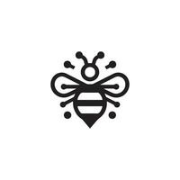 Intricate Monochrome Bee Emblem Illustrating Artistic Nature-Inspired Design vector