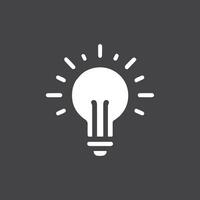 Glowing Light Bulb Icon Illuminating Dark Background Signifying Idea Generation vector