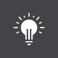 Glowing Light Bulb Icon Illuminating Dark Background Signifying Idea Generation vector