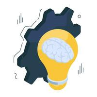 An isometric design icon of idea generation vector