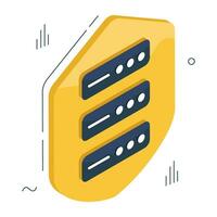 An isometric icon design of server security vector