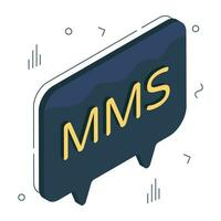 un único diseño icono de mms vector