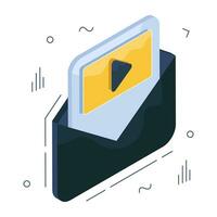 un diseño de icono de correo de video vector