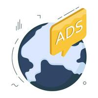 Premium download icon of global ad vector