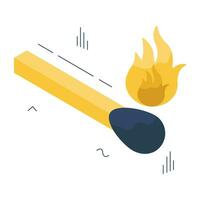 Trendy design icon of matchstick vector