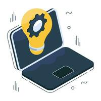 An isometric design icon of idea generation vector