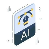 Trendy design icon of ai file vector