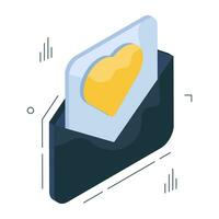 Favorite mail icon in isometric design vector