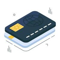 Vector design of atm card, isometric icon