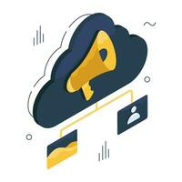 An icon design of cloud marketing vector