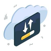 Editable design icon of cloud data exchange vector