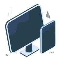 An isometric design icon of responsive design vector