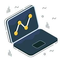 Editable design icon of online data analytics vector