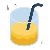 Juice glass icon, editable vector